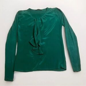 MaxMara Weekend ruffle front long sleeve blouse